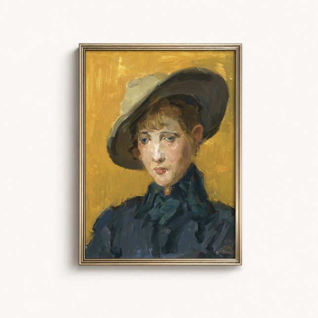 Affiche de portrait hollandais sur fond gras (Dutch Bold Portrait Wall Art Poster - close-up view (frame/decor not included))