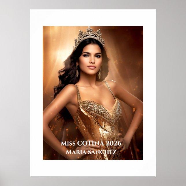 Affiche de portrait personnel de Miss Pageant (Devant)