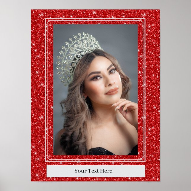 Affiche de portrait personnel Faux Glitter (Devant)