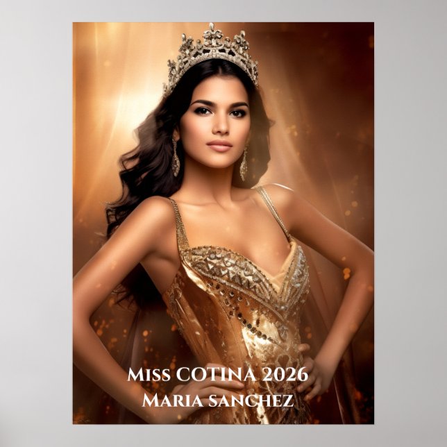 Affiche de portrait personnel Miss Pageant (Devant)