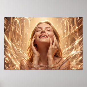 Affiche de portrait Sérénité dorée radiante