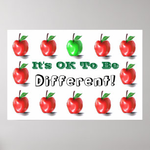 Affiche de poster 'C'est OK d'être différent !'