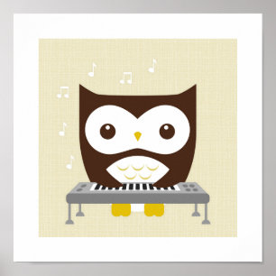 Affiche de poster de hibou rétro