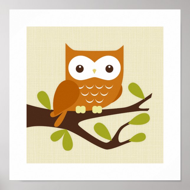 Affiche de poster de hibou rétro (Devant)