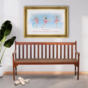 Affiche de pratique de ballet personnalisée et col