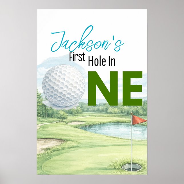 Affiche de premier anniversaire de golf Premier tr (Devant)