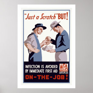 Affiche de premiers secours "juste d'une éraflure"