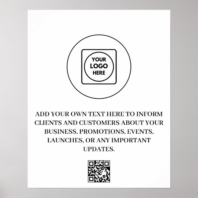 Affiche de présentation de code QR de logo personn (Devant)