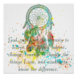 Affiche de prière de sérénité Dreamcatcher
