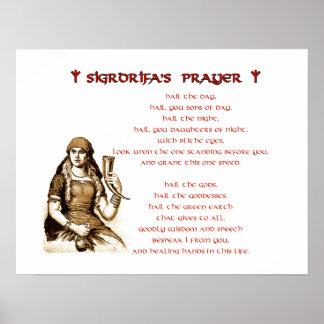 Affiche de prière de Sigrdrifa