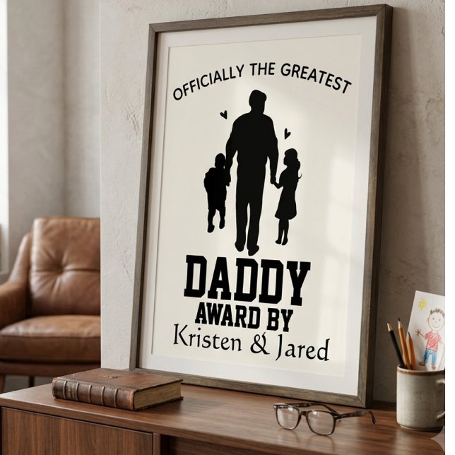 Affiche de prix personnalisée du plus grand papa | (Créateur téléchargé)
