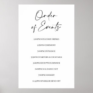 Affiche de programme de mariage minimaliste