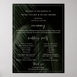 Affiche de programme de mariage Moody Tropics