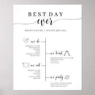 Affiche de programme de planning de mariage Meille