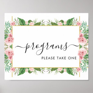 Affiche de programme de roses, veuillez en prendre