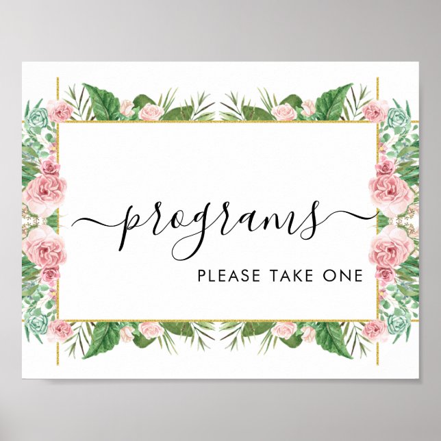 Affiche de programme de roses, veuillez en prendre (Devant)