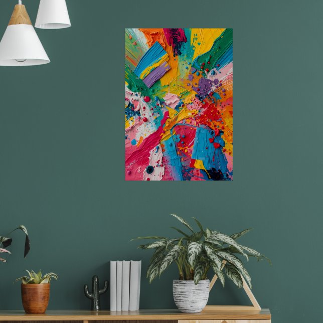 Affiche de projection de peinture acrylique abstra (Salon 1)