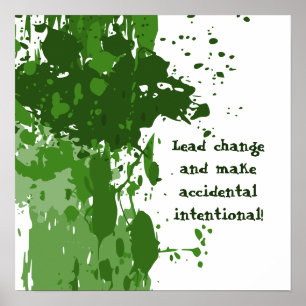 Affiche de projection de peinture verte motivante