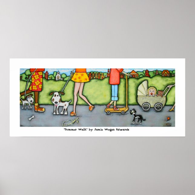 Affiche de Promenade d'été avec chiens et chats (Devant)