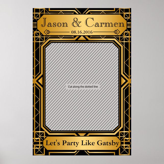 Affiche de prop de mariage Gatsby pour Photobooth (Devant)