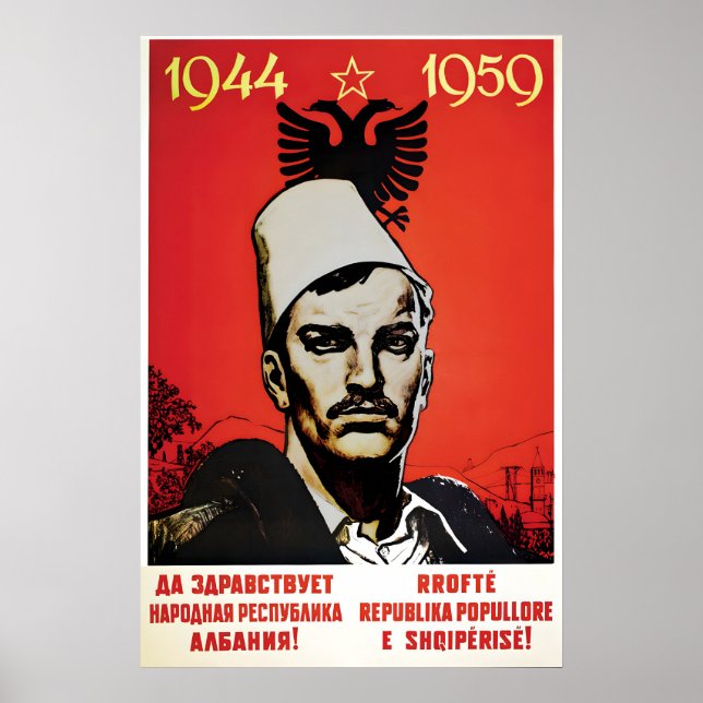Affiche de propagande Amitié albano-soviétique Lon (Devant)