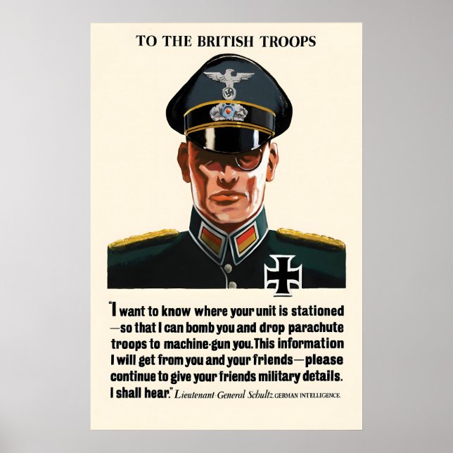Affiche de propagande britannique de la Seconde Gu (Devant)