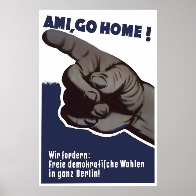Affiche de propagande d'Allemagne de l'Est Les Amé (Devant)