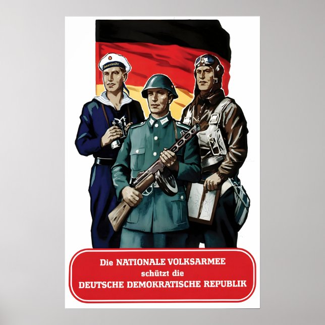 Affiche de propagande d'Allemagne de l'Est NVA La  (Devant)