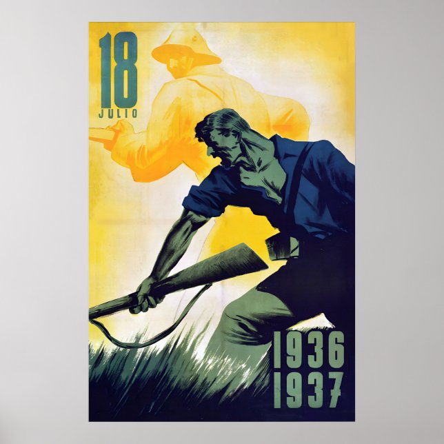 Affiche de propagande de la guerre civile espagnol (Devant)