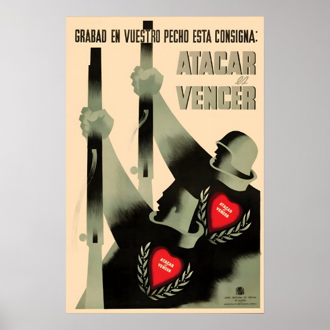 Affiche de propagande de la guerre civile espagnol (Devant)
