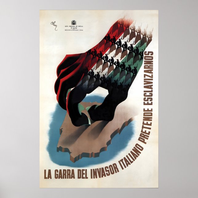Affiche de propagande de la guerre civile espagnol (Devant)