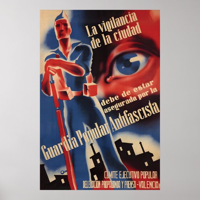 Affiche de propagande de la guerre civile espagnol (Devant)