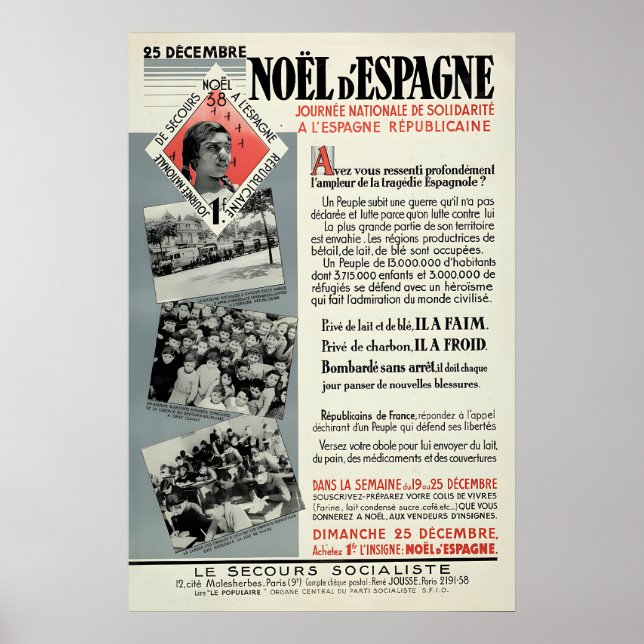 Affiche de propagande de la guerre civile espagnol (Devant)