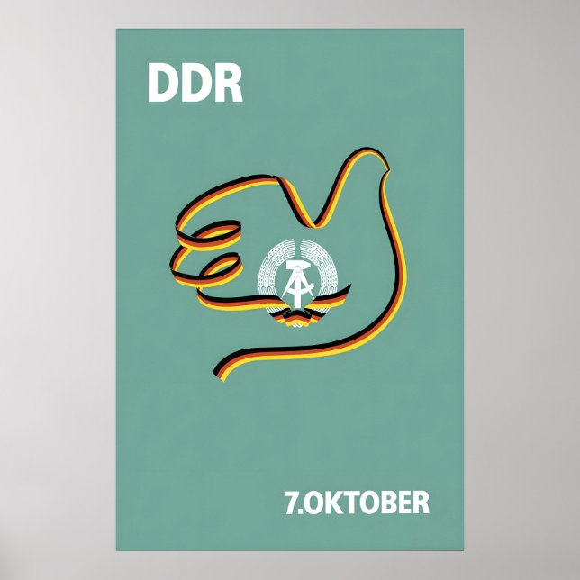 Affiche de propagande de la RDA Allemagne de l'Est (Devant)