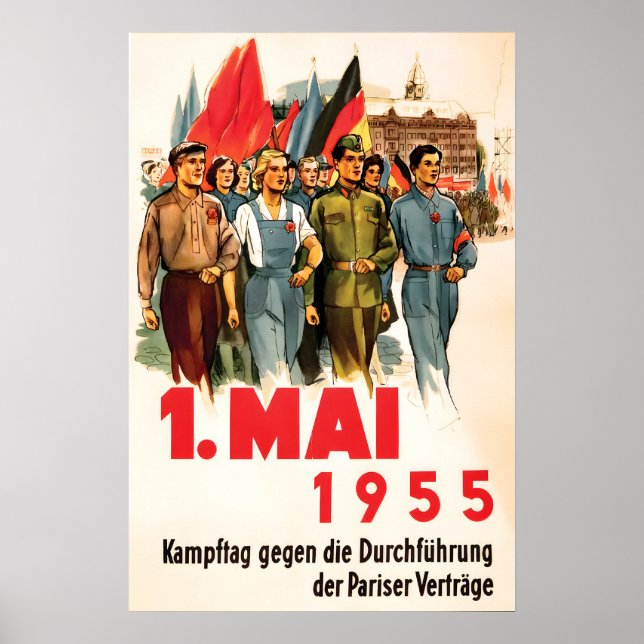 Affiche de propagande de la RDA Fête du Travail, 1 (Devant)