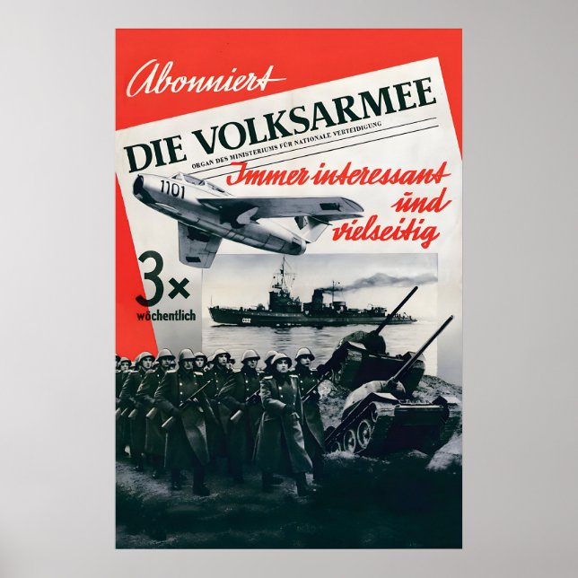 Affiche de propagande de la RDA L'armée populaire  (Devant)