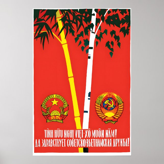 Affiche de propagande de l'amitié vietnamo-soviéti (Devant)