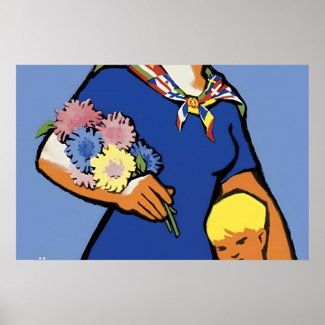 Affiche de propagande est-allemande DDR pour le so (Devant)