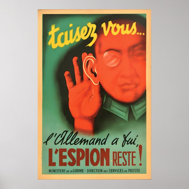 Affiche de propagande française de la Seconde Guer (Devant)