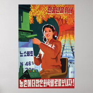 Affiche de propagande nord-coréenne Terminons les