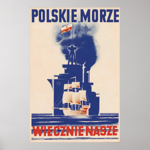 Affiche de propagande polonaise des années 1930 Me