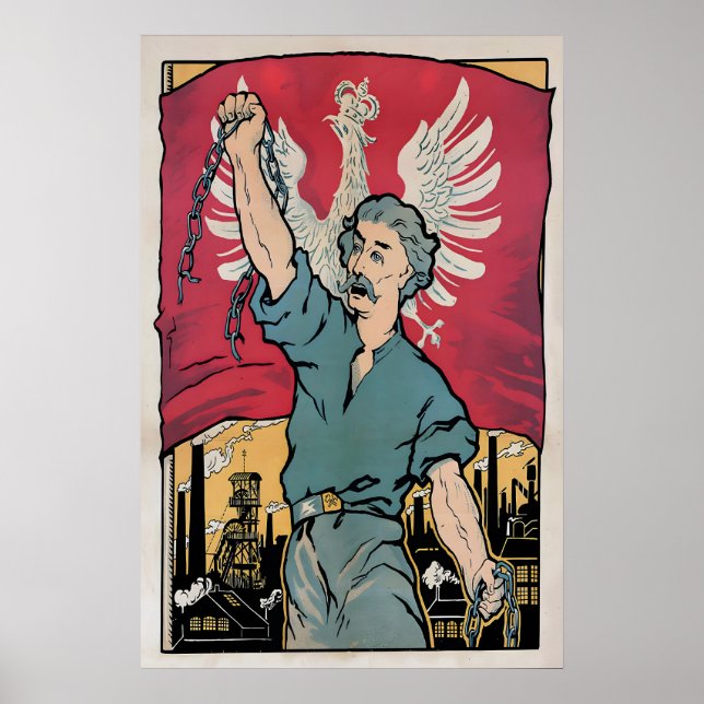 Affiche de propagande polonaise : les travailleurs (Devant)