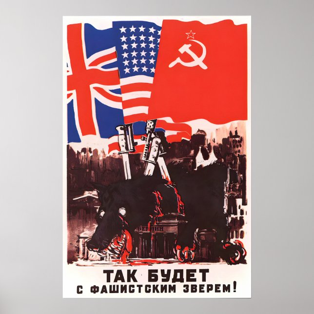 Affiche de propagande soviétique Cela arrivera à (Devant)