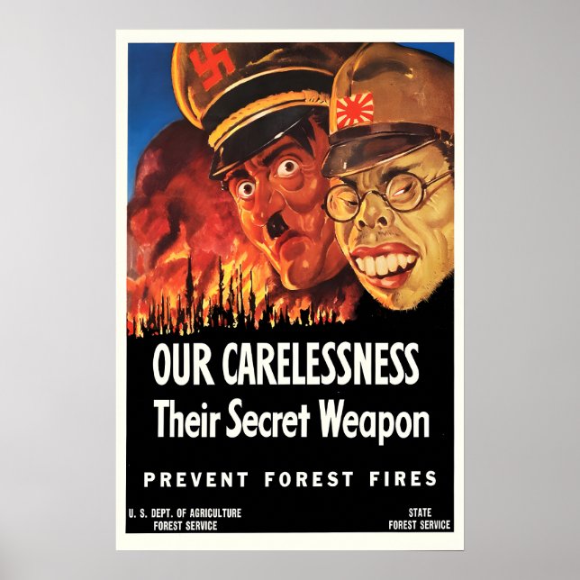 Affiche de propagande USA Prévenir les incendies d (Devant)