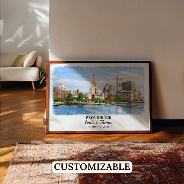 Affiche de Providence Rhode Island, Aquarelle, Sur (Créateur téléchargé)