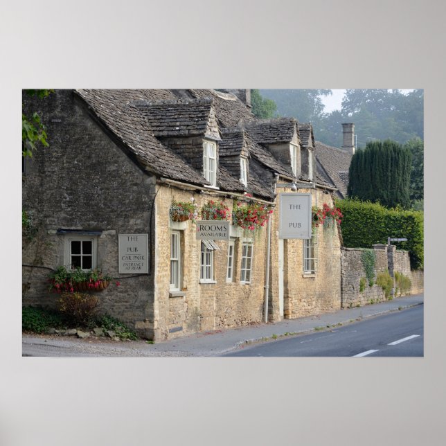 Affiche de pub de village dans les Cotswolds (Devant)