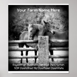 Affiche de publicité des services de cheval