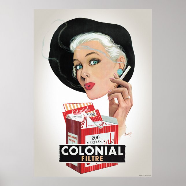 Affiche de publicité Vintage coloniale restaurée (Devant)