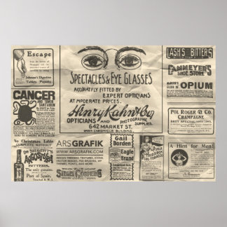 Affiche de publicités de journaux anciens 60x40 Pe