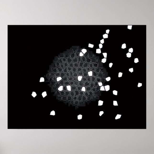 Affiche de puzzle brisé noir et blanc (Devant)
